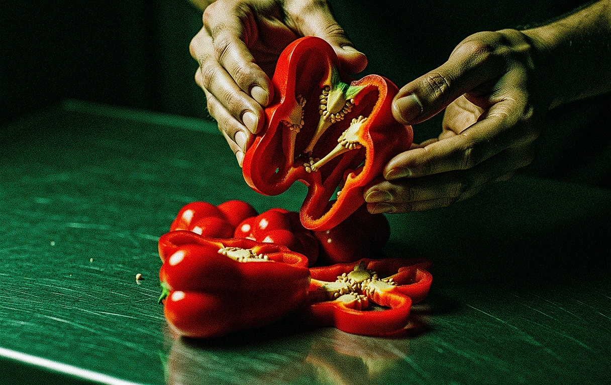 Frisches Gemüse in rauer Küchenumgebung